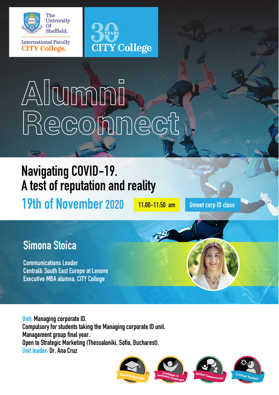 Alumni Reconnect talk by Ms Simona Stoica