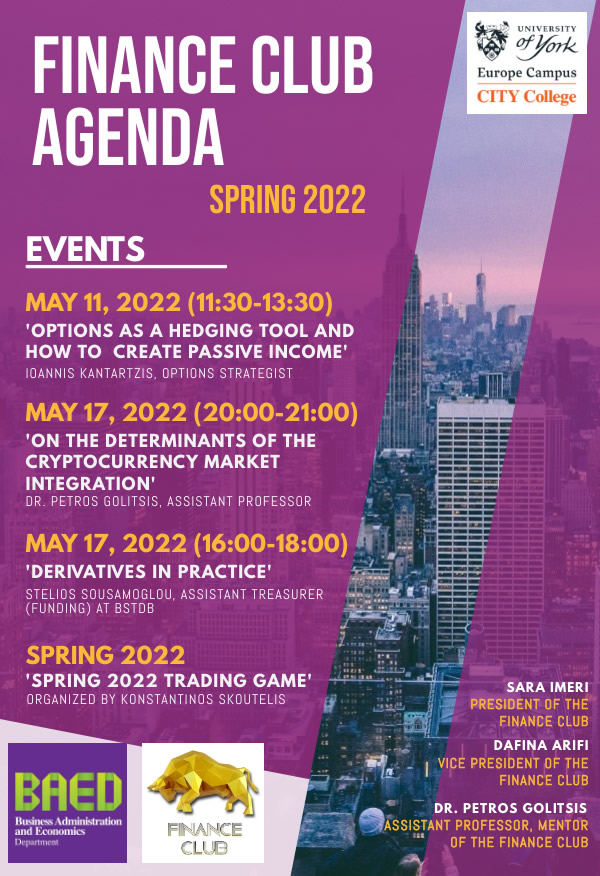CITY College Finance Club Spring 2022 Events