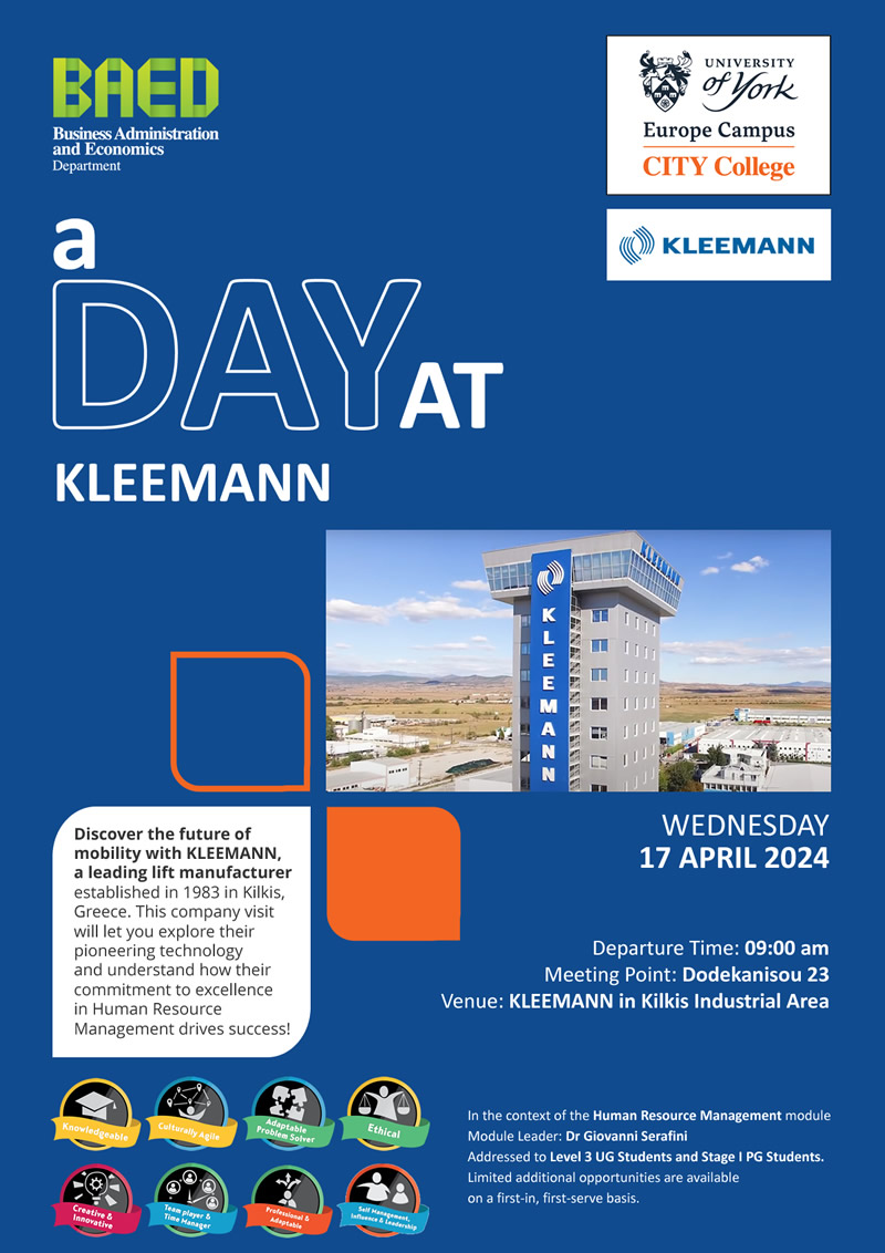 Company visit at KLEEMANN by our Business Students