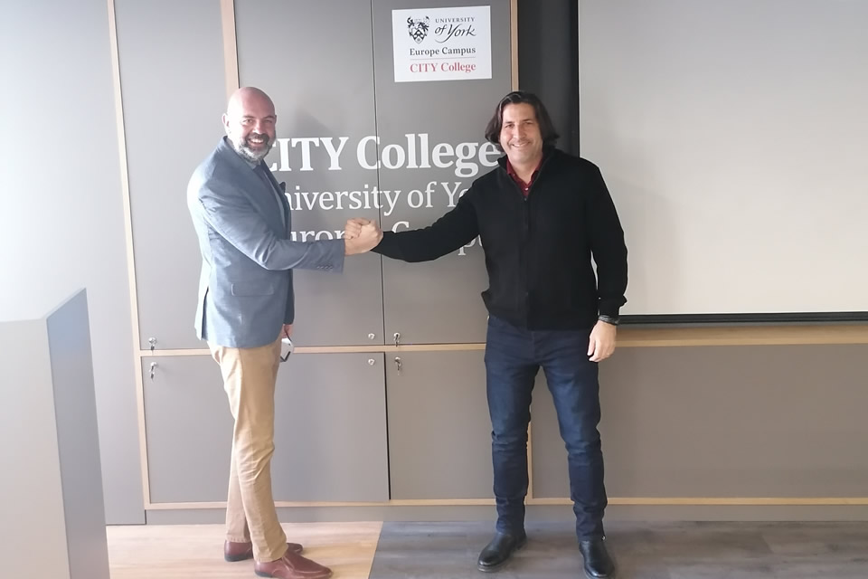 Mr. Apostolos Kaltsas and Dr Athanasios Fourtounas at CITY College, University of York Europe Campus