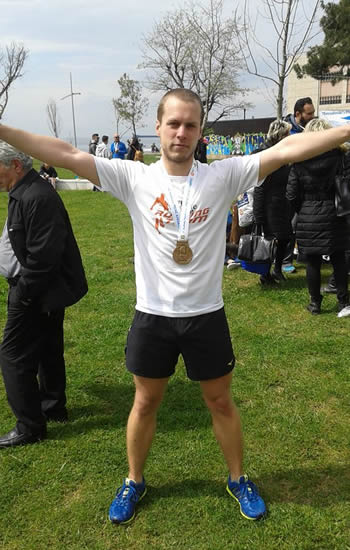 Our alumnus Charilaos Liampas who completed the 42km Marathon