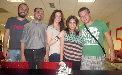 The winning team was Mr Skafas, Mr Kalogeras, Mr Sidiropoulos, Ms Zisopoulou and Ms Kouri with their robot named "Ringo"
