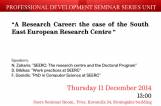CSD Seminar Series: A Research Career - the case of SEERC
